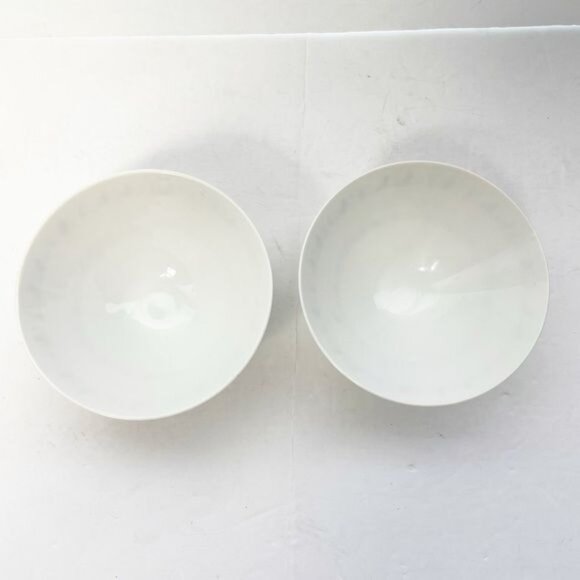 Set of Two (2) Seika China Rice Bowls Black Gold Mod Pictures Heiroglyphics - Picture 7 of 9